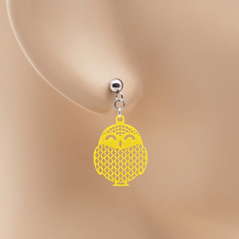 ピアス シロフクロウ ( 鮫小紋と矢印 ) イヤリング