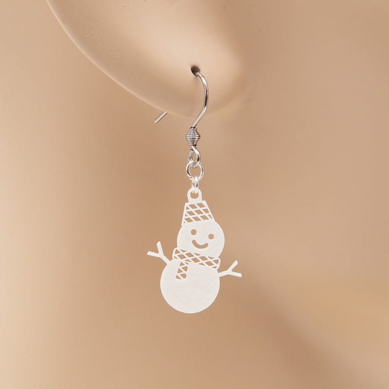 ピアス 雪だるま ( 菱紋 )  イヤリング