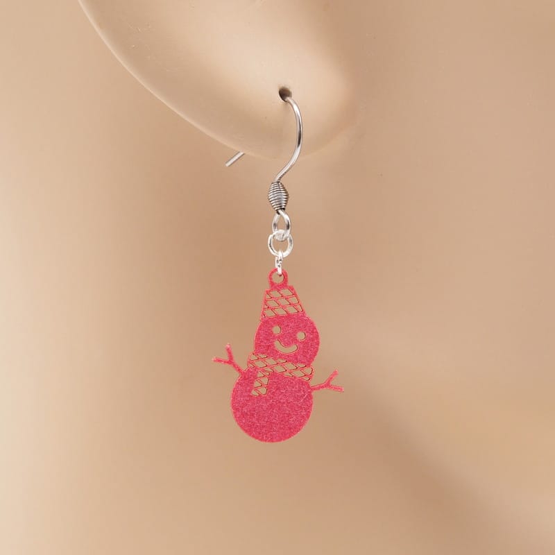 ピアス 雪だるま ( 菱紋 )  イヤリング