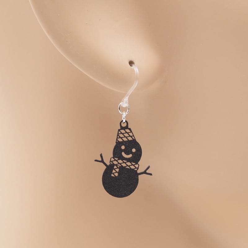 ピアス 雪だるま ( 菱紋 )  イヤリング