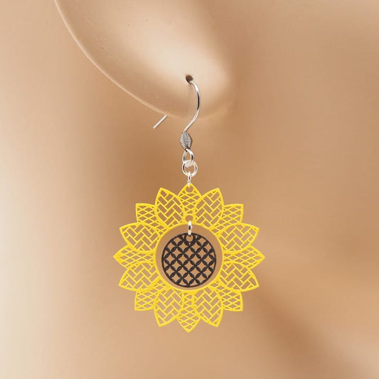 ピアス ひまわり ( 檜垣＆菱紋と七宝 )  イヤリング