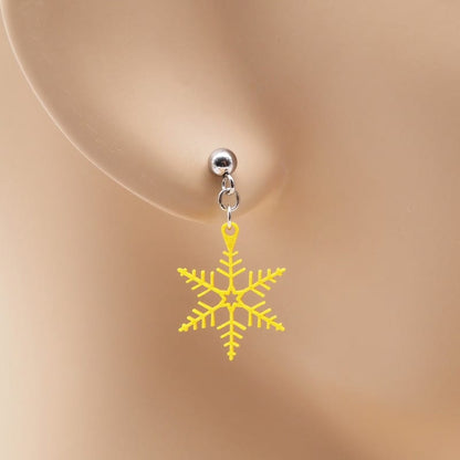ピアス 雪の結晶 ( 樹枝六花 )  イヤリング