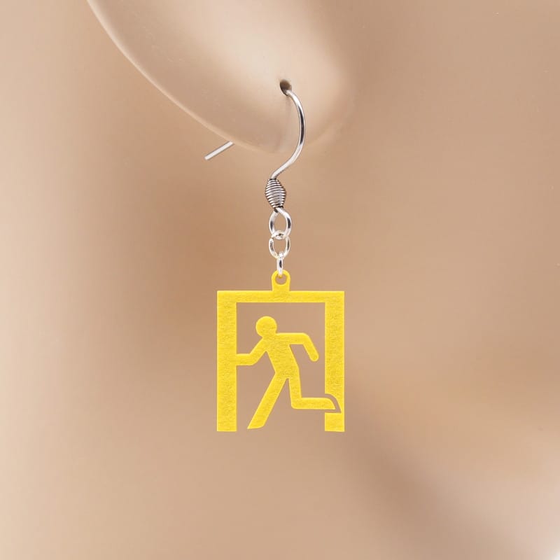 ピアス ピクトグラム 非常口 イヤリング