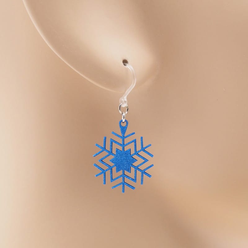 ピアス 雪の結晶 ( 広幅六花 )  イヤリング