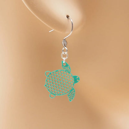 ピアス カメ ( 亀甲と鮫小紋 )  イヤリング