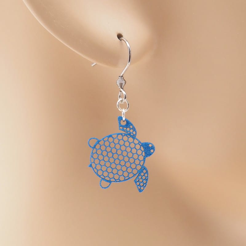 ピアス カメ ( 亀甲と鮫小紋 )  イヤリング