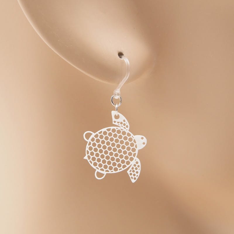 ピアス カメ ( 亀甲と鮫小紋 )  イヤリング