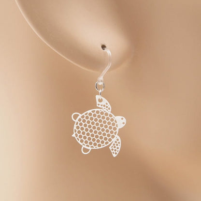 ピアス カメ ( 亀甲と鮫小紋 )  イヤリング