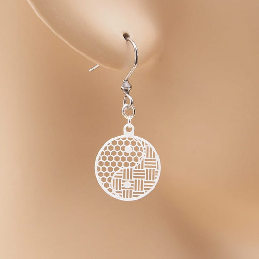 ピアス 太極図 ( 亀甲と三崩し )  イヤリング