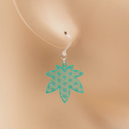 ピアス もみじ ( 麻の葉 )  イヤリング