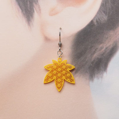 ピアス もみじ ( 麻の葉 )  イヤリング