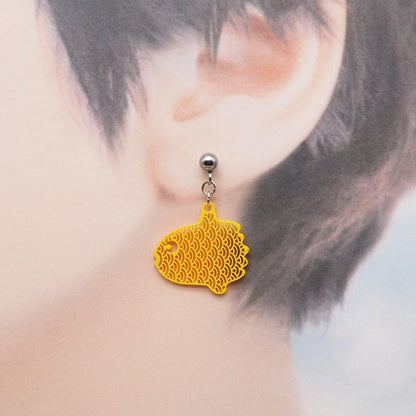 ピアス マンボウ ( 青海波 )  イヤリング