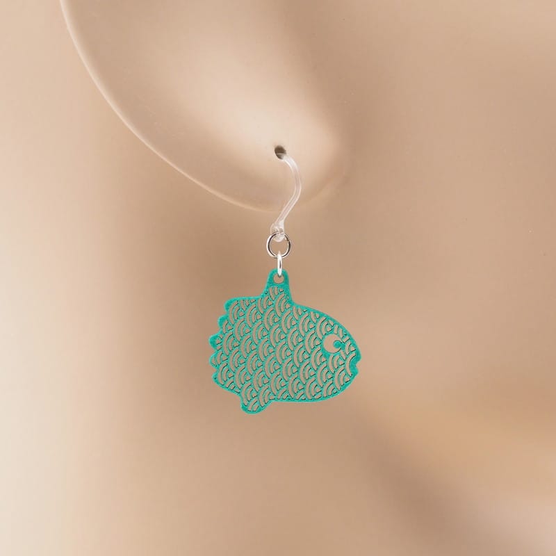 ピアス マンボウ ( 青海波 )  イヤリング