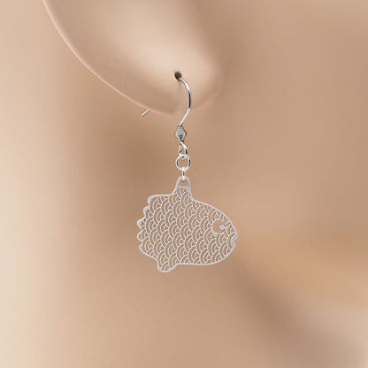 ピアス マンボウ ( 青海波 )  イヤリング