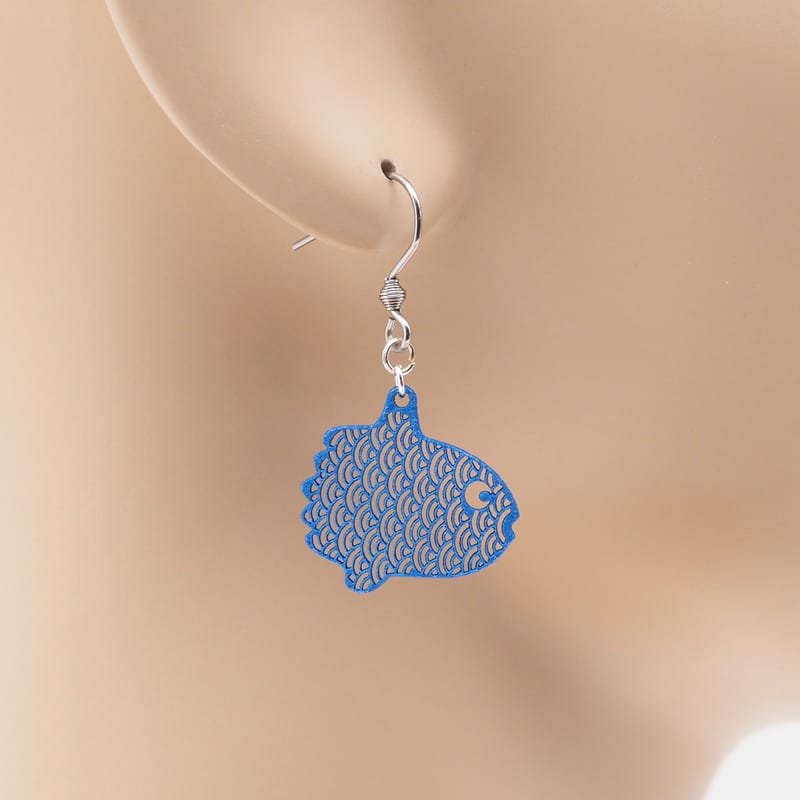 ピアス マンボウ ( 青海波 )  イヤリング