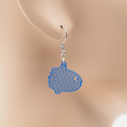 ピアス マンボウ ( 青海波 )  イヤリング