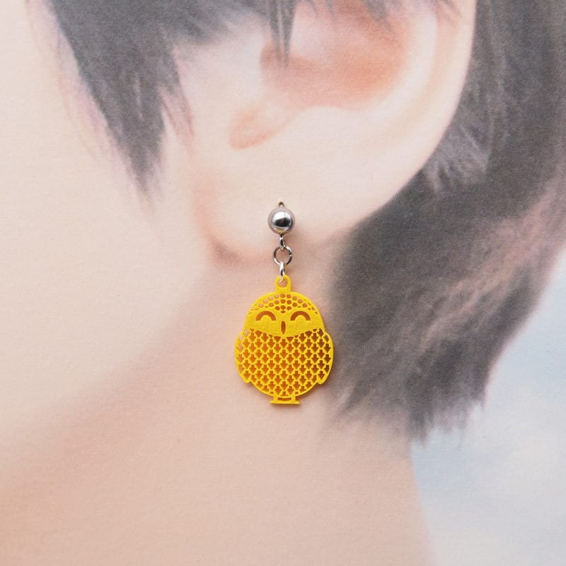 ピアス シロフクロウ ( 鮫小紋と矢印 )  イヤリング