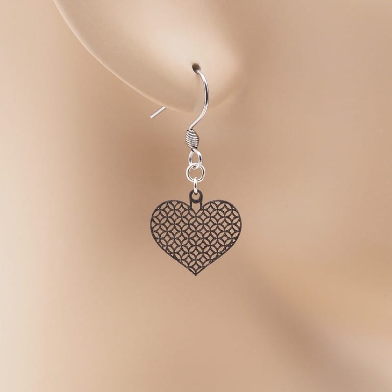 ピアス ハート ( 七宝繋ぎ )  イヤリング