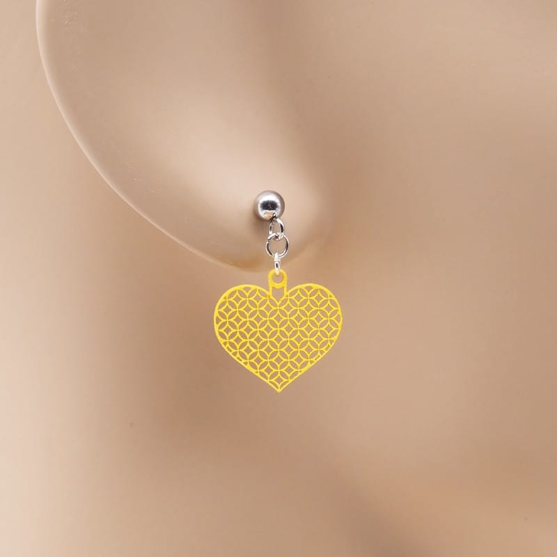 ピアス ハート ( 七宝繋ぎ )  イヤリング