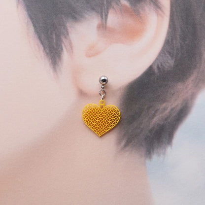 ピアス ハート ( 七宝繋ぎ )  イヤリング