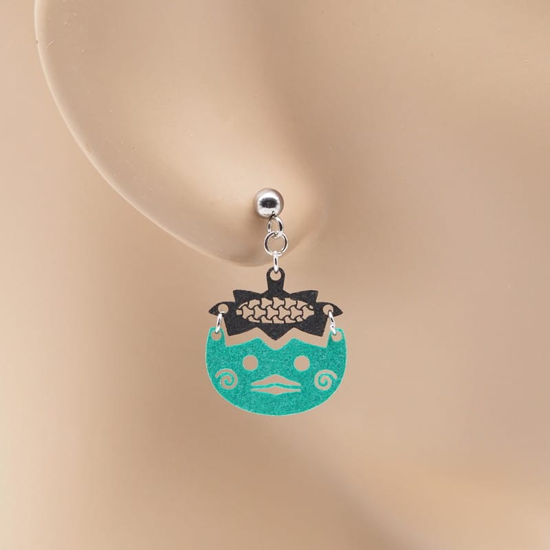 ピアス カッパ ( お皿に組亀甲 )  イヤリング