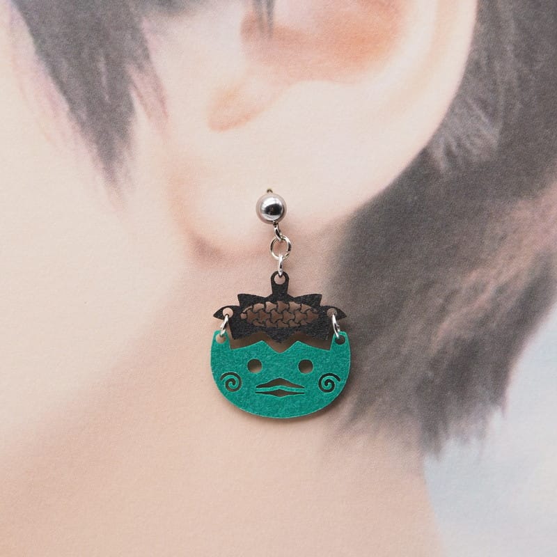 ピアス カッパ ( お皿に組亀甲 )  イヤリング