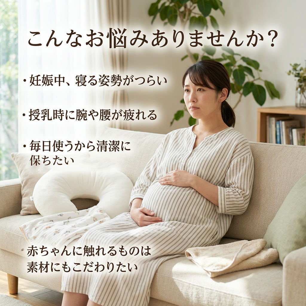 モスリンガーゼ 抱き枕 カバー付き 授乳クッション