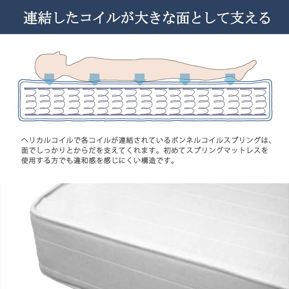 【SSサイズ】ボンネルコイルスプリングマットレスセミシングルSSセミシングルサイズsingleベッドベッドマットレス寝具ベッドベッド用マットレス白単身ひとり暮らしギフトおすすめ