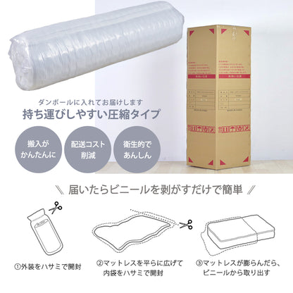 圧縮ロールポケットコイルマットレスシングルSシングルサイズsingle